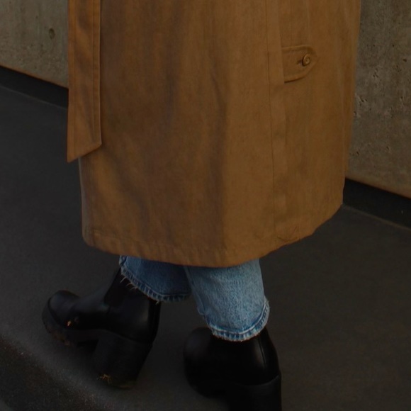 London Fog Suede Trench Coat - Picture 4 of 5
